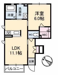 シャーメゾン フェリース(1LDK/1階)の間取り写真