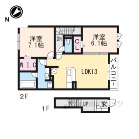 BELLE FAMILLE(2LDK/2階)の間取り写真