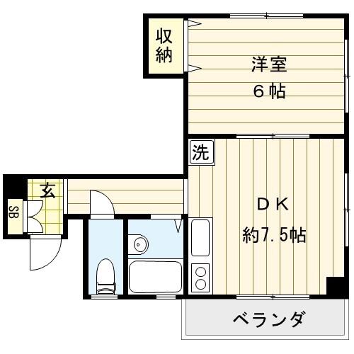 トミヤハイム(1DK/2階)の間取り写真