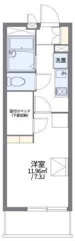 レオパレスグランズ浄水(1K/3階)の間取り写真