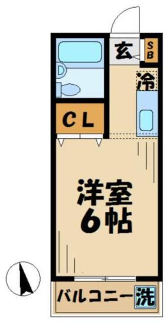 コンフォスタジオ永山(1K/2階)の間取り写真