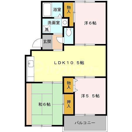ファミール東宮原(3LDK/1階)の間取り写真