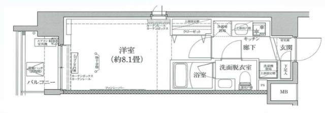 アイルヴァーチェ川崎(1K/11階)の間取り写真