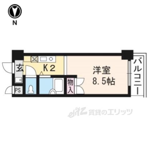 みつまめ京都(1K/1階)の間取り写真
