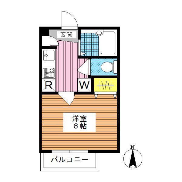 クラヴィス大島(1K/2階)の間取り写真