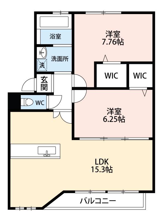アヴェン(2LDK/4階)の間取り写真
