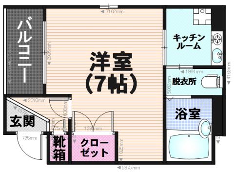 ケイアンドエス高宮(1K/4階)の間取り写真