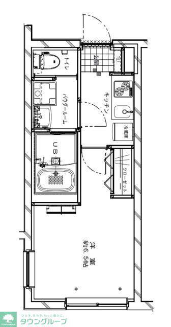 GENOVIA新高円寺(1K/1階)の間取り写真