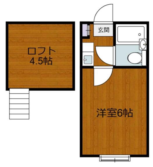 メゾンドアロー小金井(1K/1階)の間取り写真