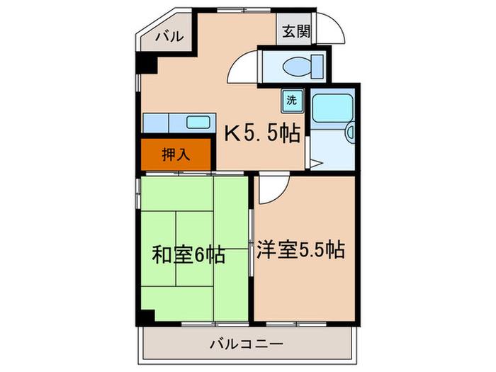パークハイツ510(2K/3階)の間取り写真