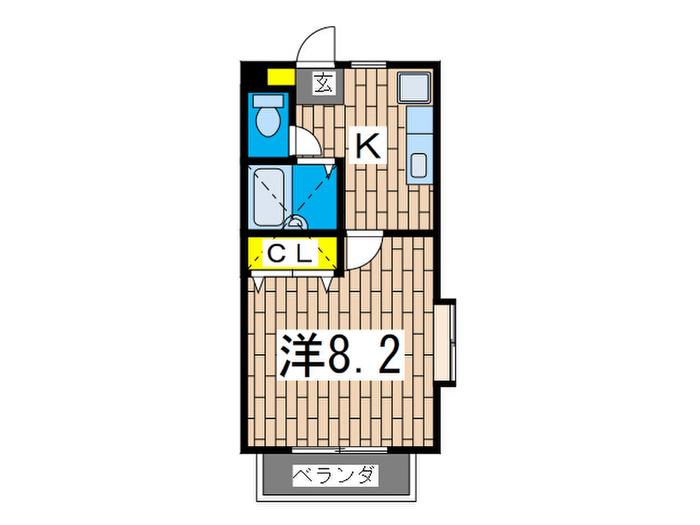 ヴィラ・グレイス(1K/2階)の間取り写真