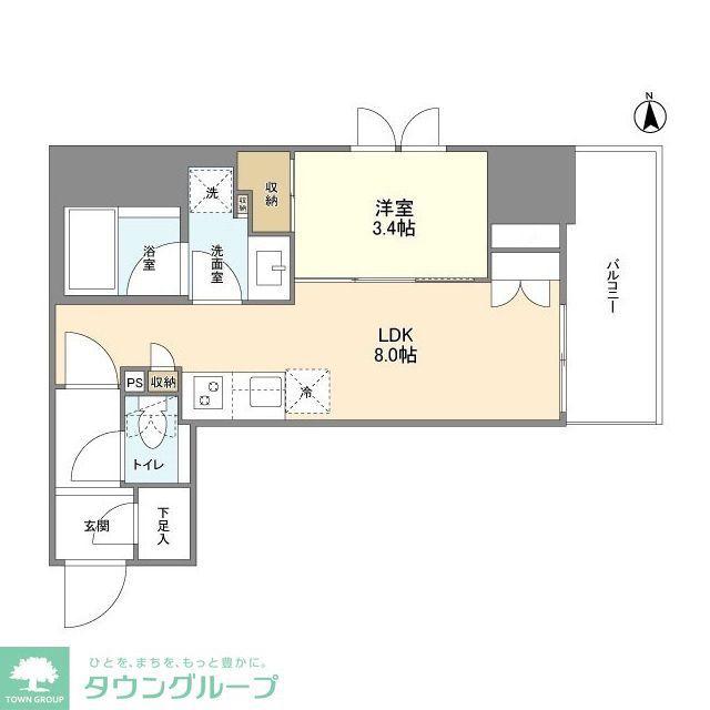 ルフォンプログレ堺筋本町タワーレジデンス(1LDK/13階)の間取り写真