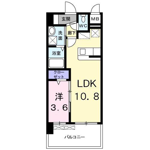 ラウレア K(1LDK/4階)の間取り写真
