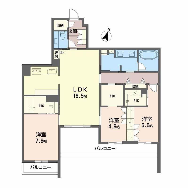 ミュリエル箕面(3LDK/3階)の間取り写真