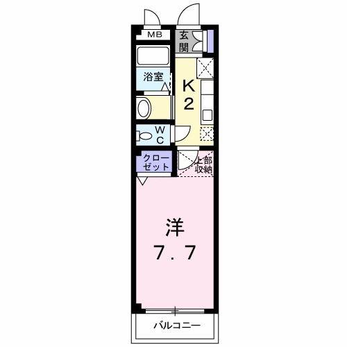 ハピーシャルマン(1K/3階)の間取り写真