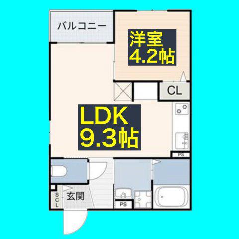 LUMINA新瑞橋(1LDK/2階)の間取り写真