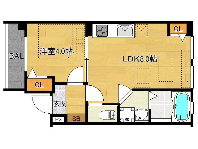 VILLA DECOLLETE天神 (1LDK/2階)の間取り写真