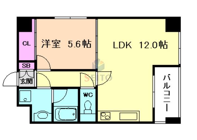 フラッツパーク塚本(1LDK/4階)の間取り写真