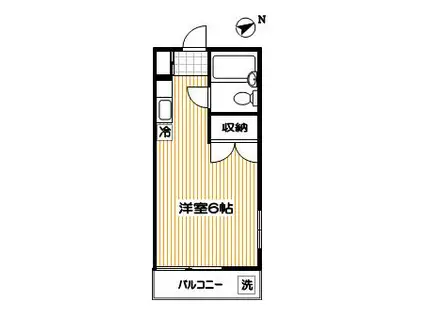 メゾン美樹(ワンルーム/2階)の間取り写真