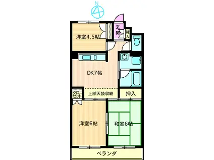 スカイヒル 山崎(3DK/3階)の間取り写真