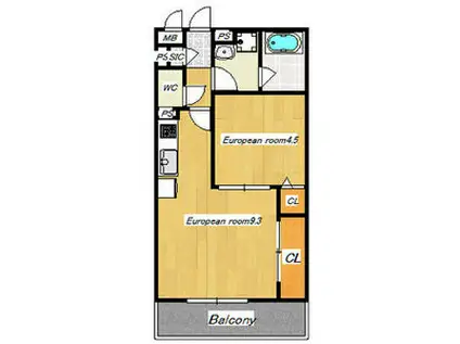 KTIレジデンス阿倍野(1LDK/1階)の間取り写真