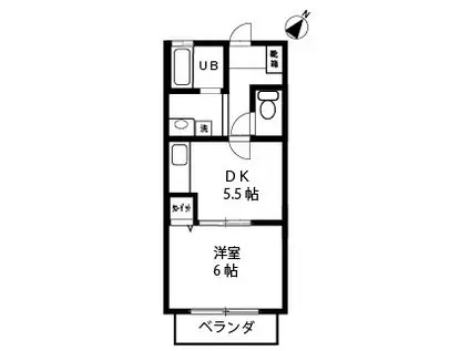 パーチェ(1DK/1階)の間取り写真