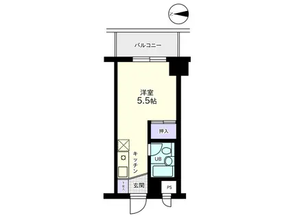 信開ウエラコート花月(1K/3階)の間取り写真
