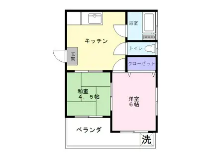 相川荘(2DK/3階)の間取り写真
