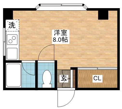 山口ビル(ワンルーム/5階)の間取り写真