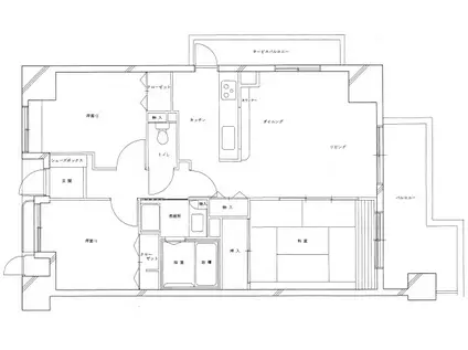 プリマード東岸和田(3LDK/3階)の間取り写真