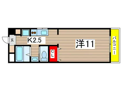 地下鉄鶴舞線 いりなか駅 徒歩6分 4階建 築18年(1K/3階)の間取り写真