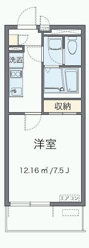 クレイノヴェリテ(1K/2階)の間取り写真