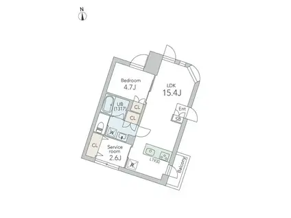 GRANDUO大森山王2(1SLDK/2階)の間取り写真