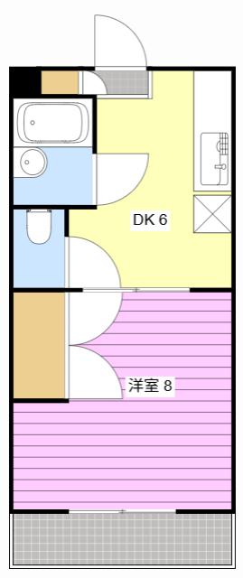 シャンブル24(1DK/4階)の間取り写真