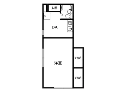 サンフラッツ(1K/1階)の間取り写真