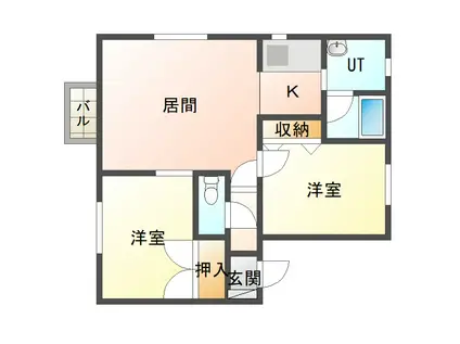 コーポカトレア(2LDK/1階)の間取り写真