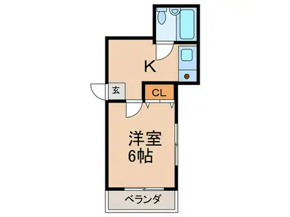 クレオビル(1K/4階)の間取り写真