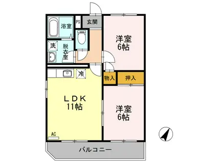 メゾン藤・壱番館(2LDK/3階)の間取り写真