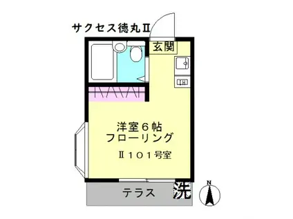 サクセス徳丸Ⅱ(ワンルーム/1階)の間取り写真