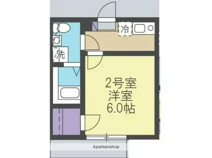コンフォールII三ツ境(ワンルーム/1階)の間取り写真