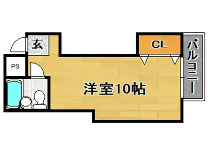 ムーンライト大桐(ワンルーム/3階)の間取り写真