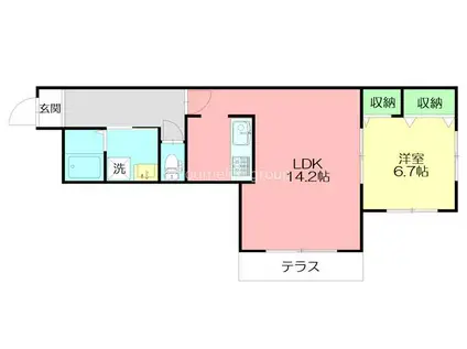メゾンカワシロ(1LDK/1階)の間取り写真