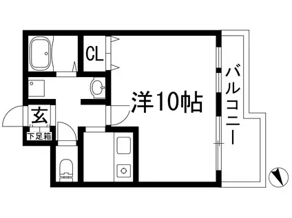 COMFORTABLE 川西(1K/2階)の間取り写真