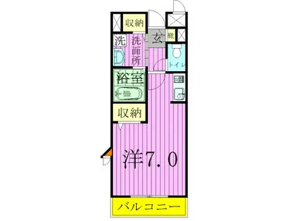 メゾン・ラフィーネ(ワンルーム/1階)の間取り写真