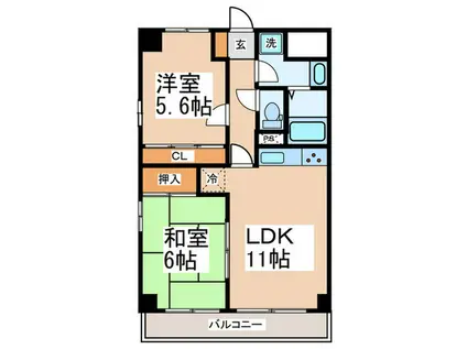 ソレイアード横浜(2LDK/1階)の間取り写真