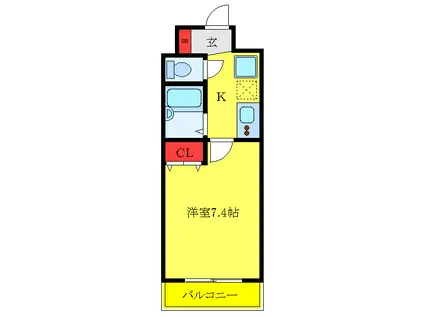 ライズ赤塚(1K/3階)の間取り写真