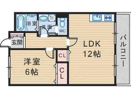 メゾンときわ(1LDK/4階)の間取り写真