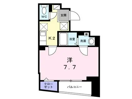 アルカディアガーデン本八幡(1K/4階)の間取り写真