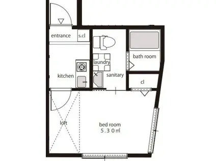 フォレストタウンH(1K/2階)の間取り写真