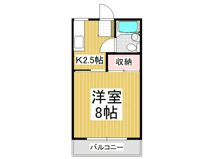 東栄マンション(1K/3階)の間取り写真